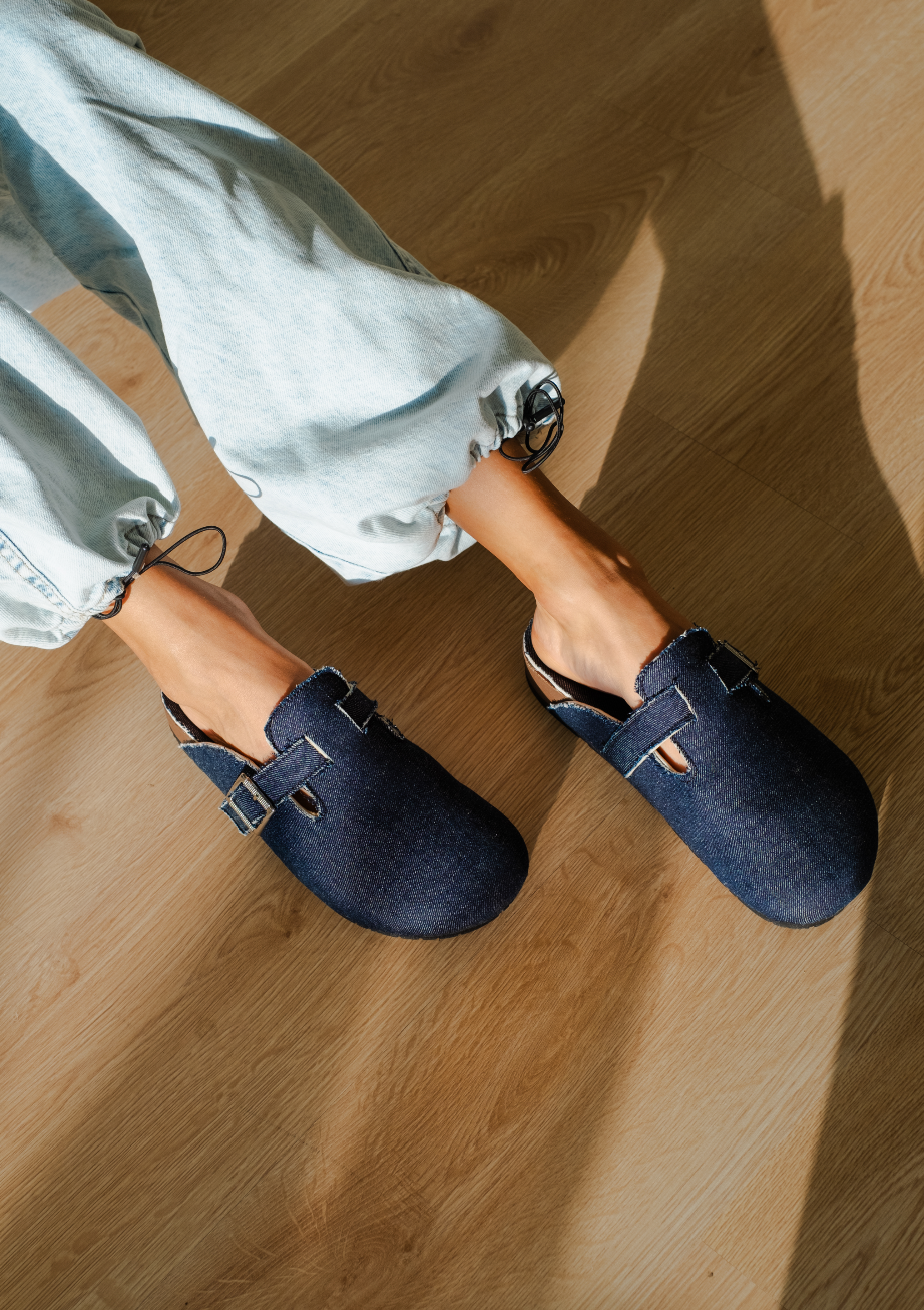 Denim clogs sales