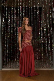 The Burgundy Embroided set
