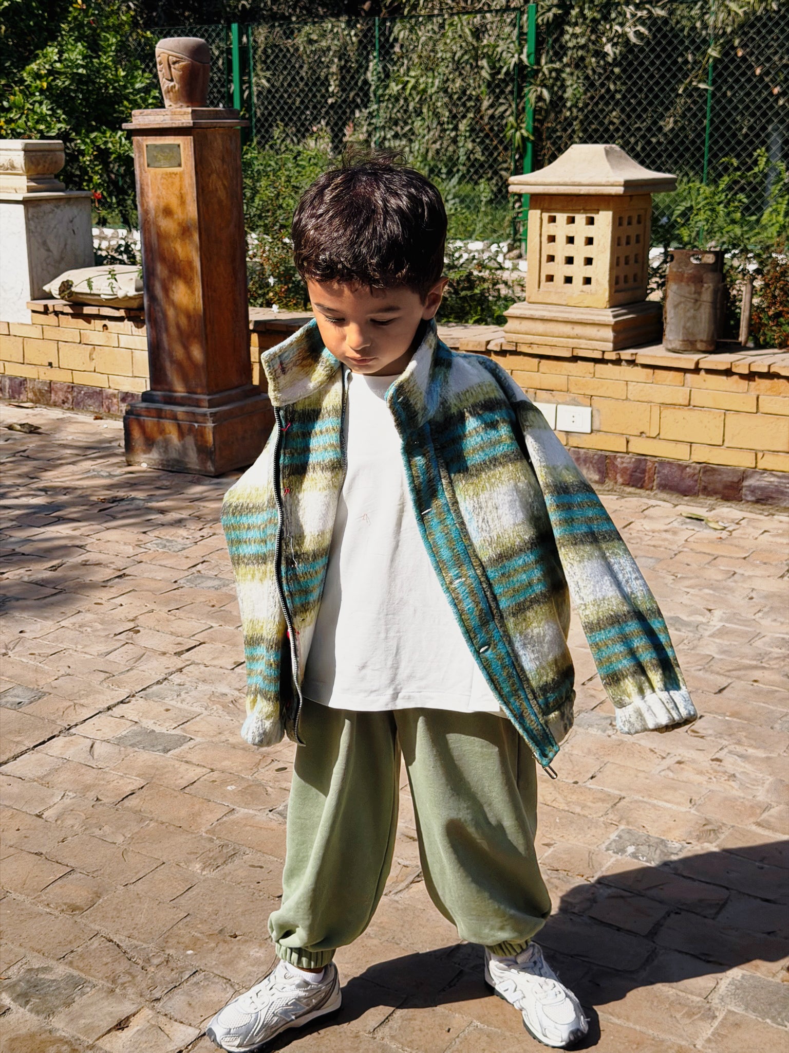 Kids Checkered Green Cool Jacket