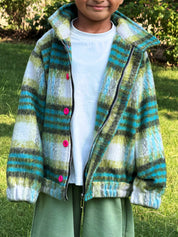 Kids Checkered Green Cool Jacket