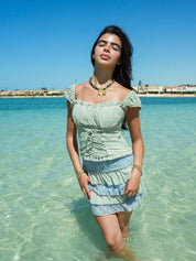 The Seafoam Paisley Skirt - BlueXGreen