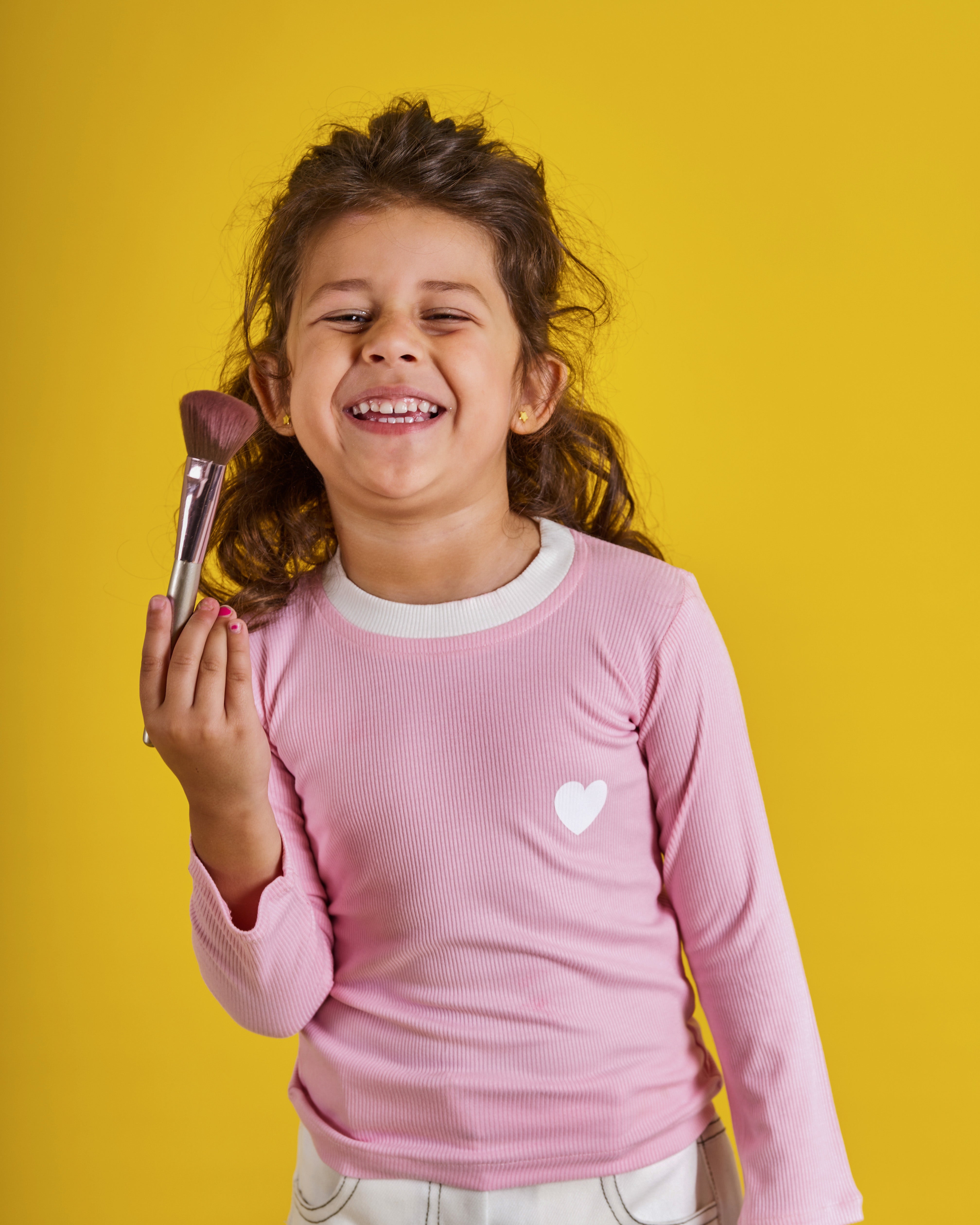 Kids The Pink Heart Rib Top