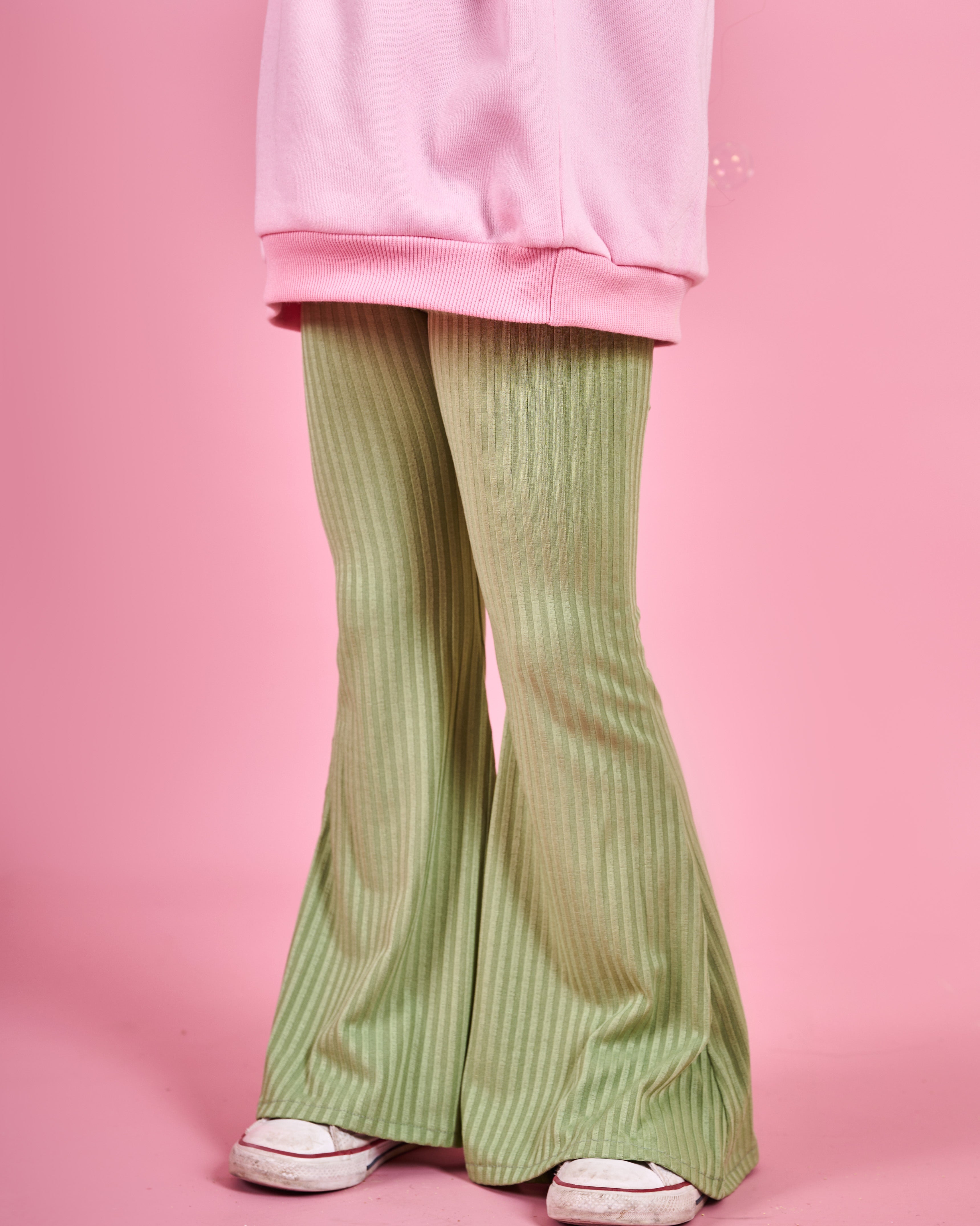 Kids Lil Ribbed Pants Green