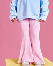 Kids Lil Ribbed Pants Pink