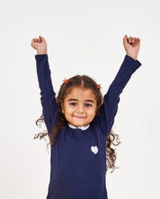 Kids The Navy Heart Rib Top