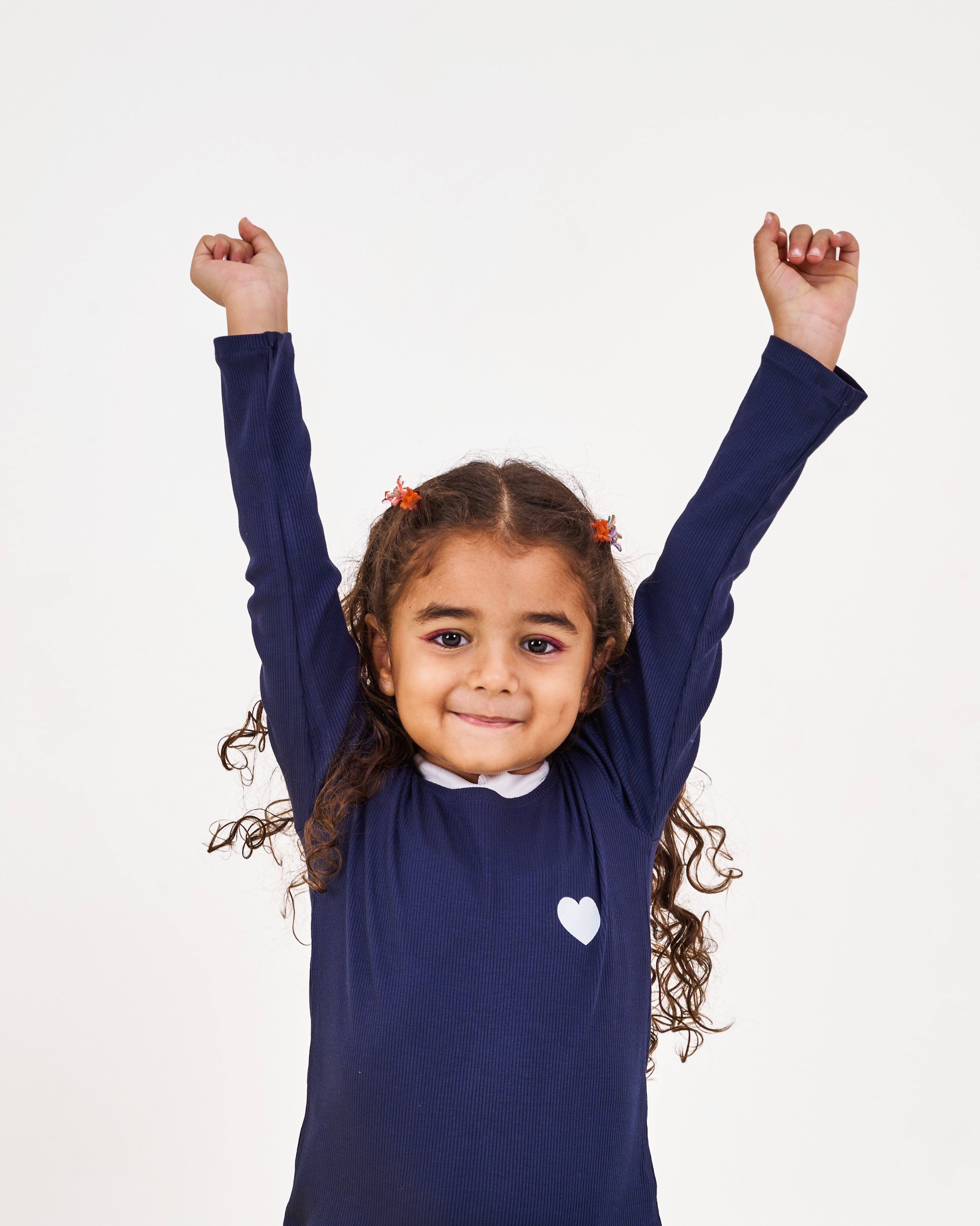 Kids The Navy Heart Rib Top