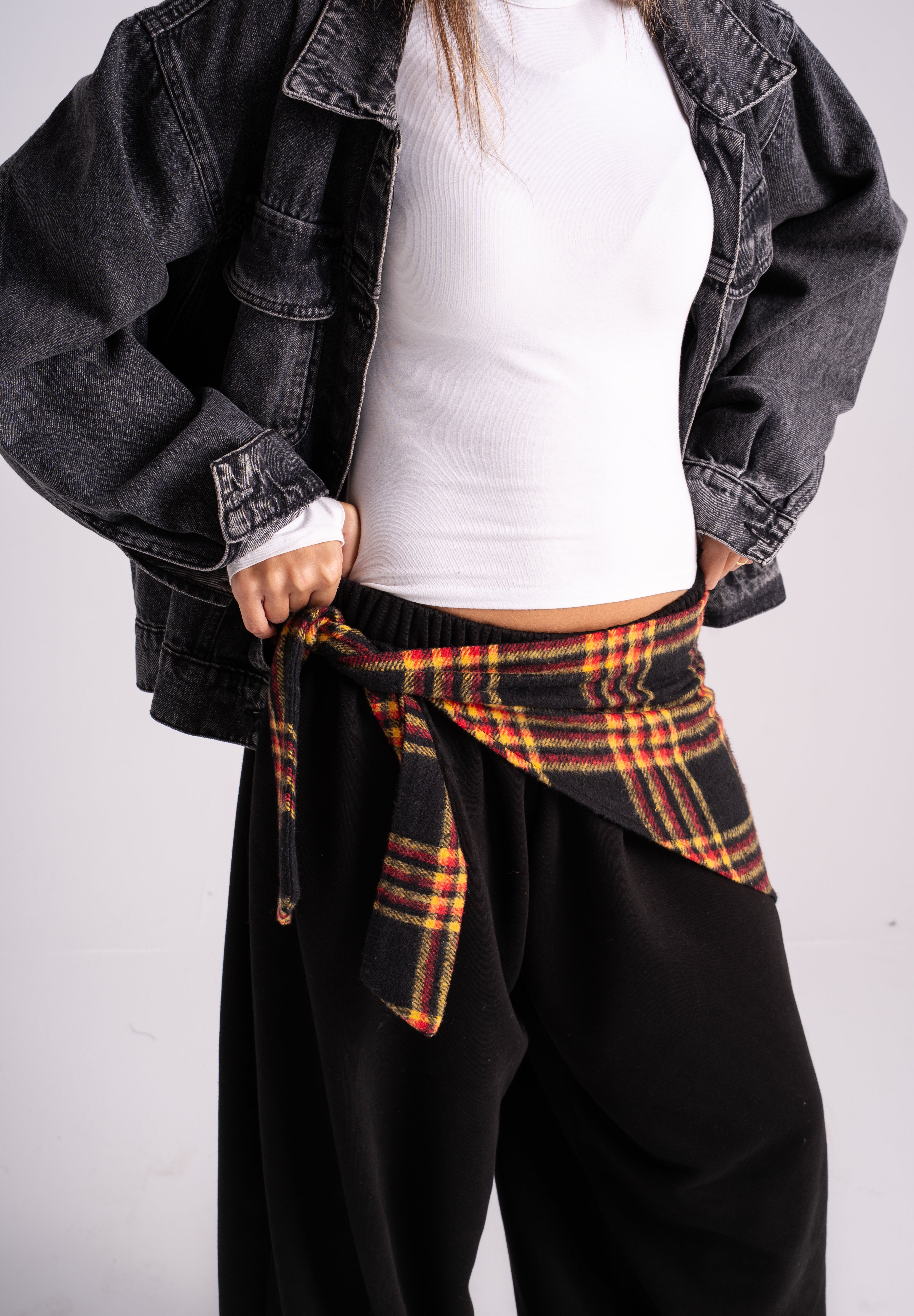 The Short Checkered Waist Wrap