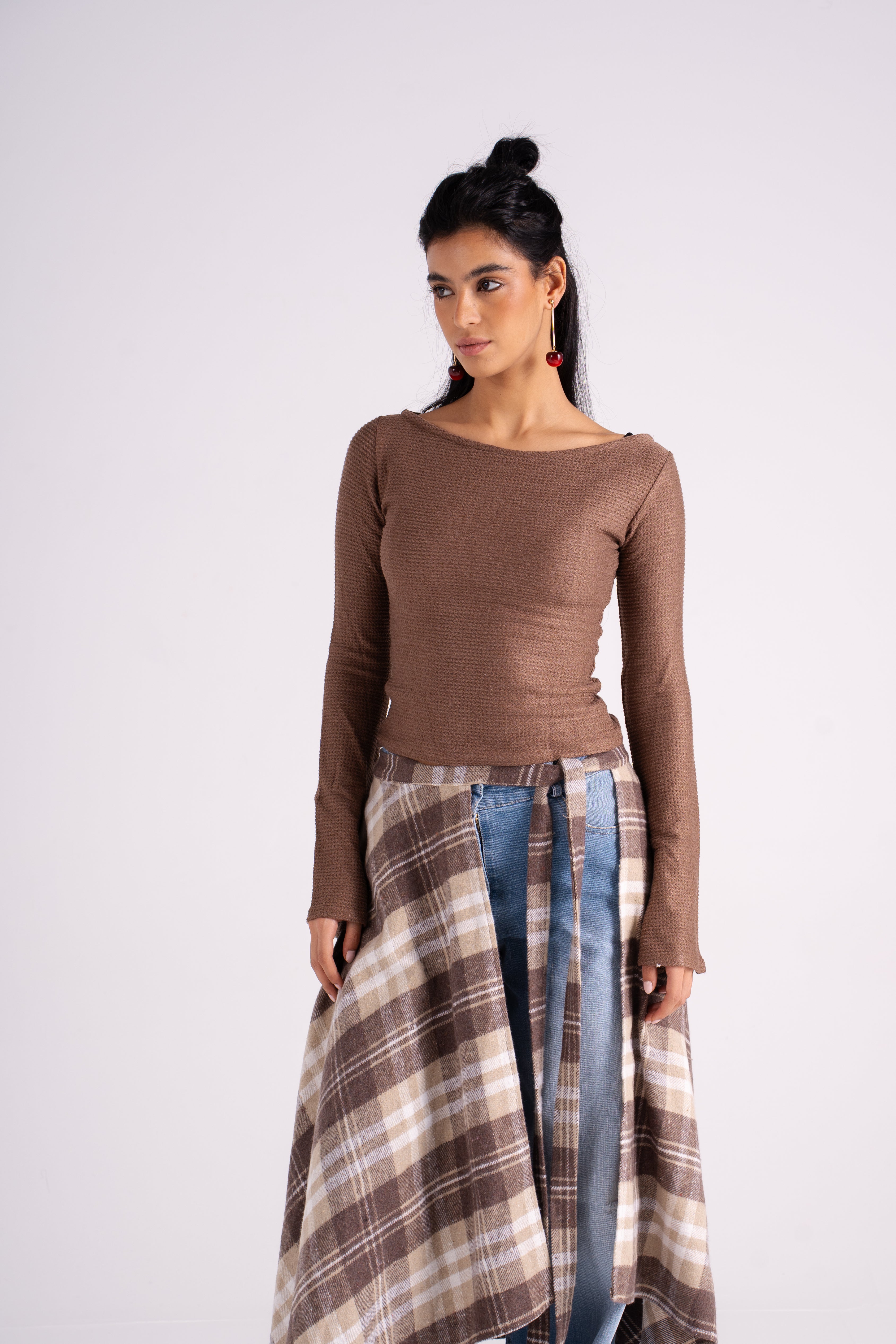 The Long Checkered Waist Wrap