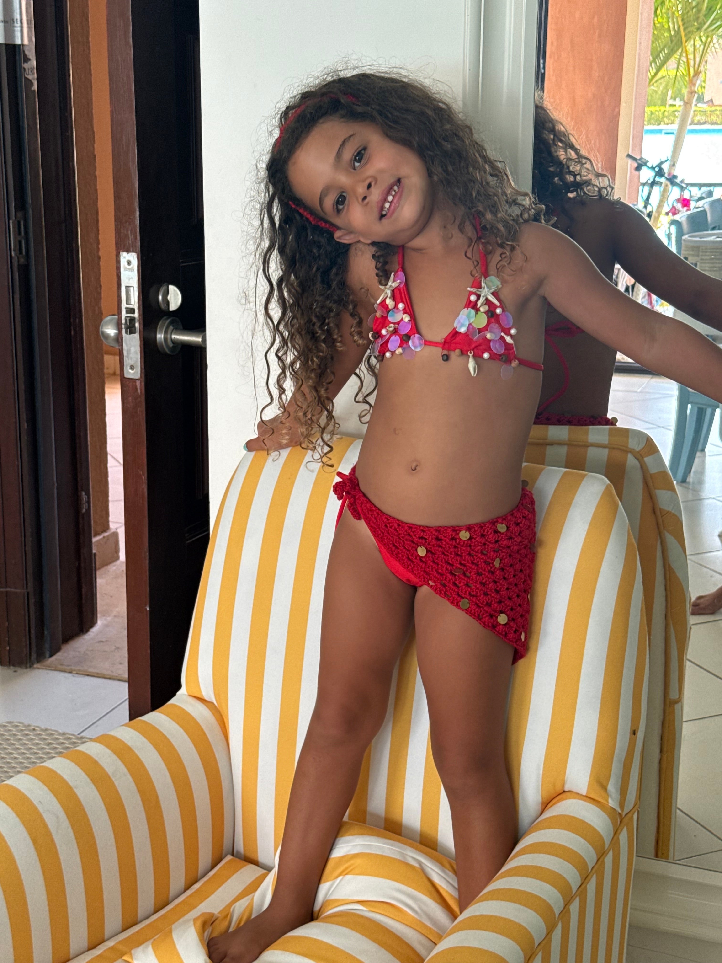 Kids Red Playful Bikini