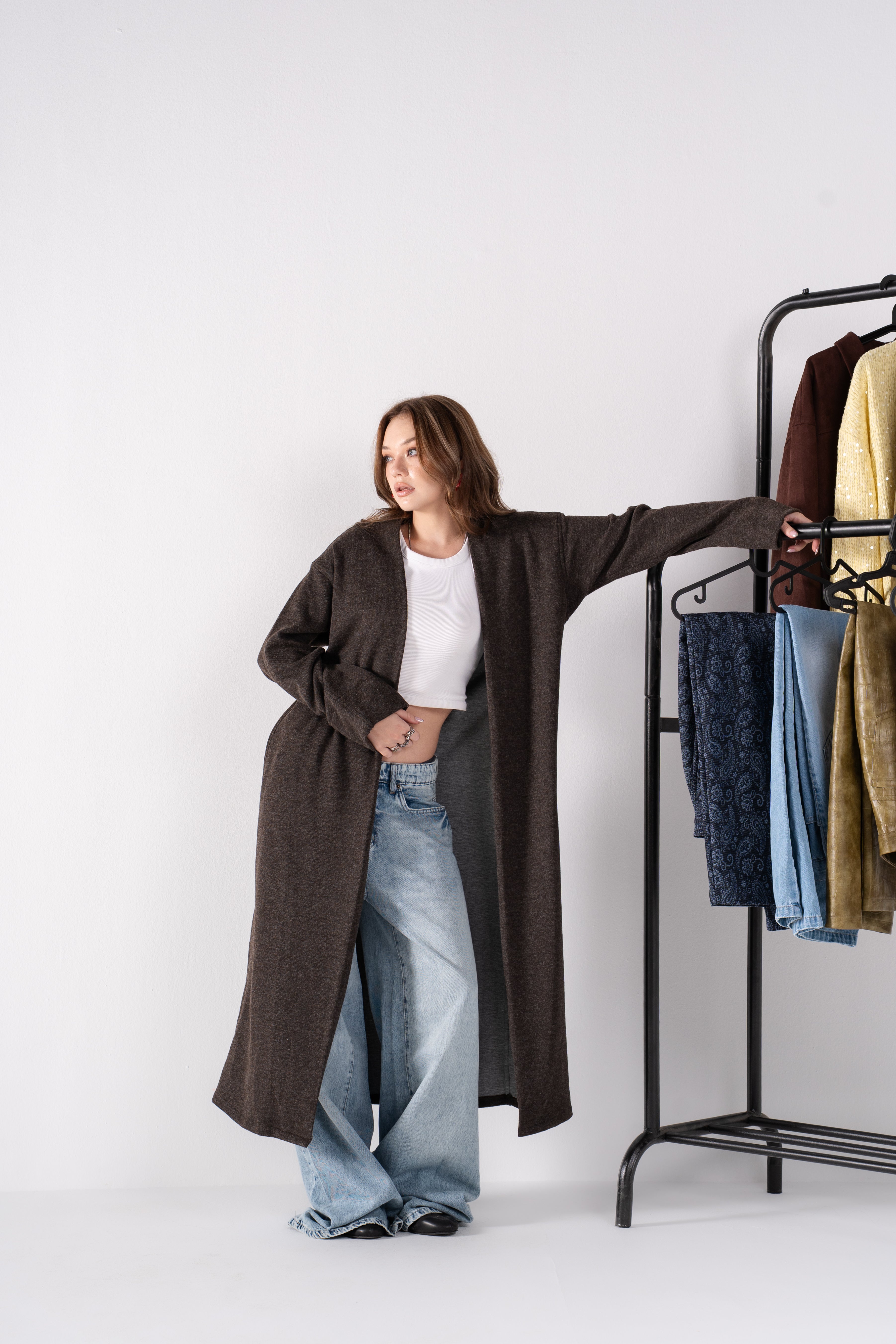 The Double Faced Cardigan Brown