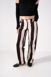 The Parallel Line Pants - Black X Creme