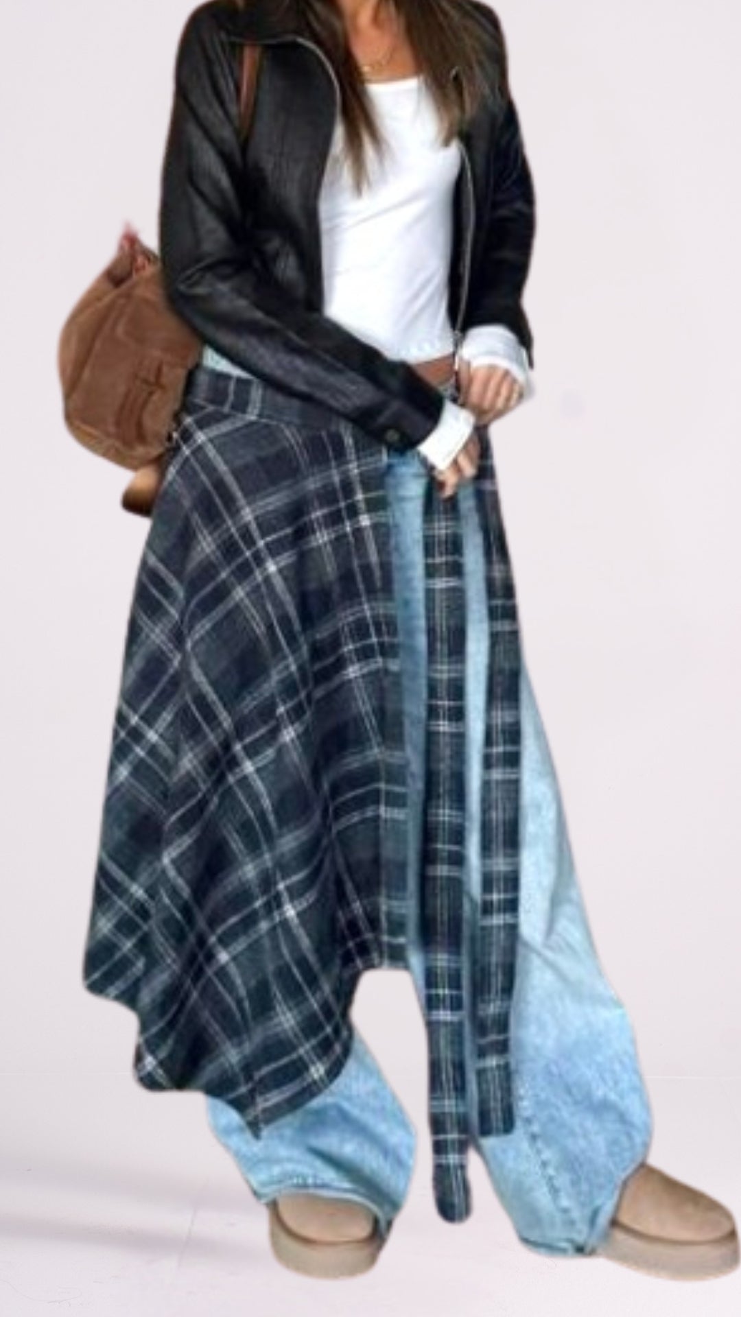 The Long Checkered Waist Wrap