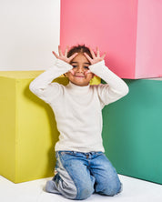 Kids High Neck White