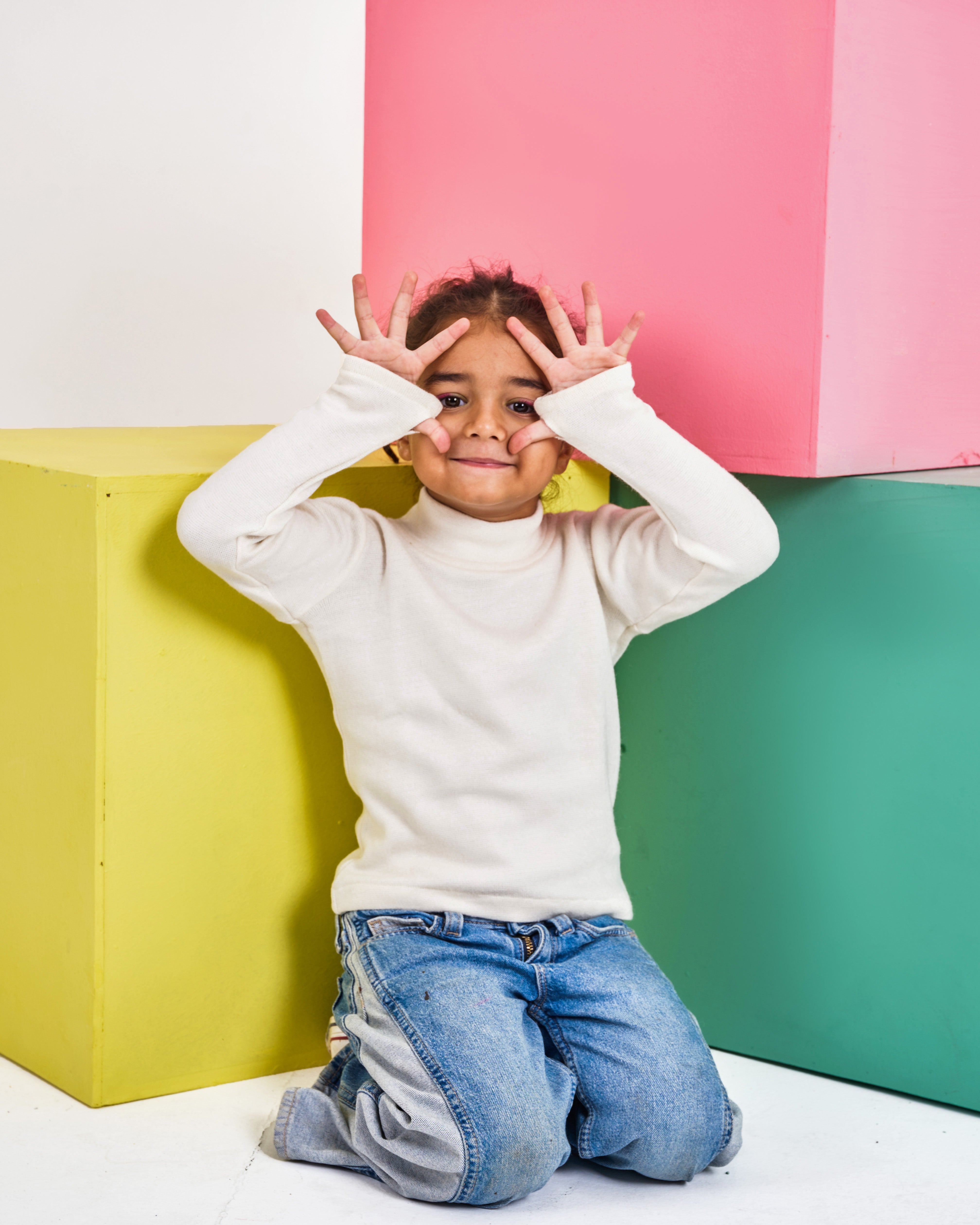 Kids High Neck White