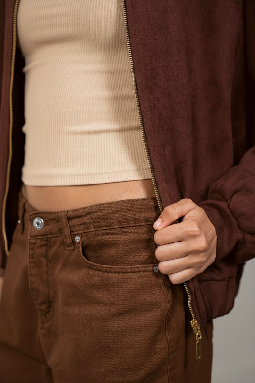 The Oversized Suede Jacket - Brown