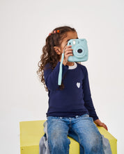 Kids The Navy Heart Rib Top