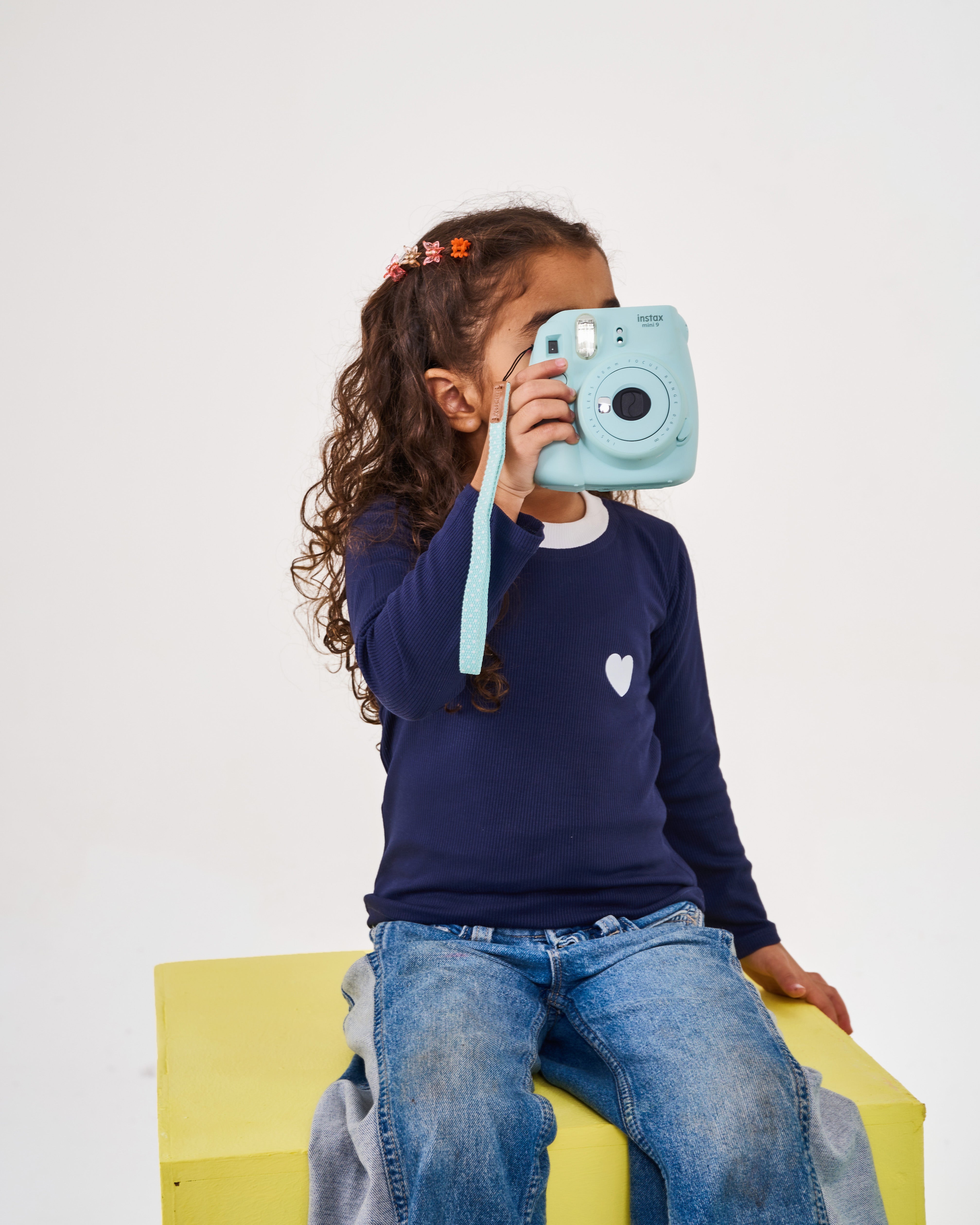 Kids The Navy Heart Rib Top