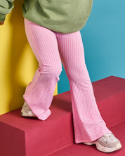 Kids Lil Ribbed Pants Pink