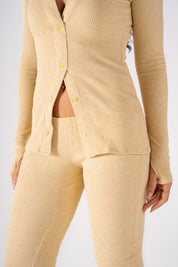 The Ribbed Duo Set - Butter Yellow