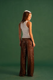 The Sequin Pants - Caramel