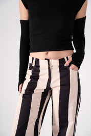 The Parallel Line Pants - Black X Creme