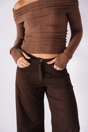 The Brown Wide Leg Pants