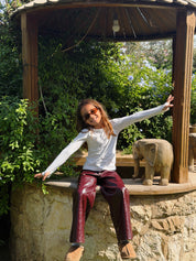 Kids Cherry Leather Pants