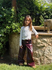 Kids Cherry Leather Pants