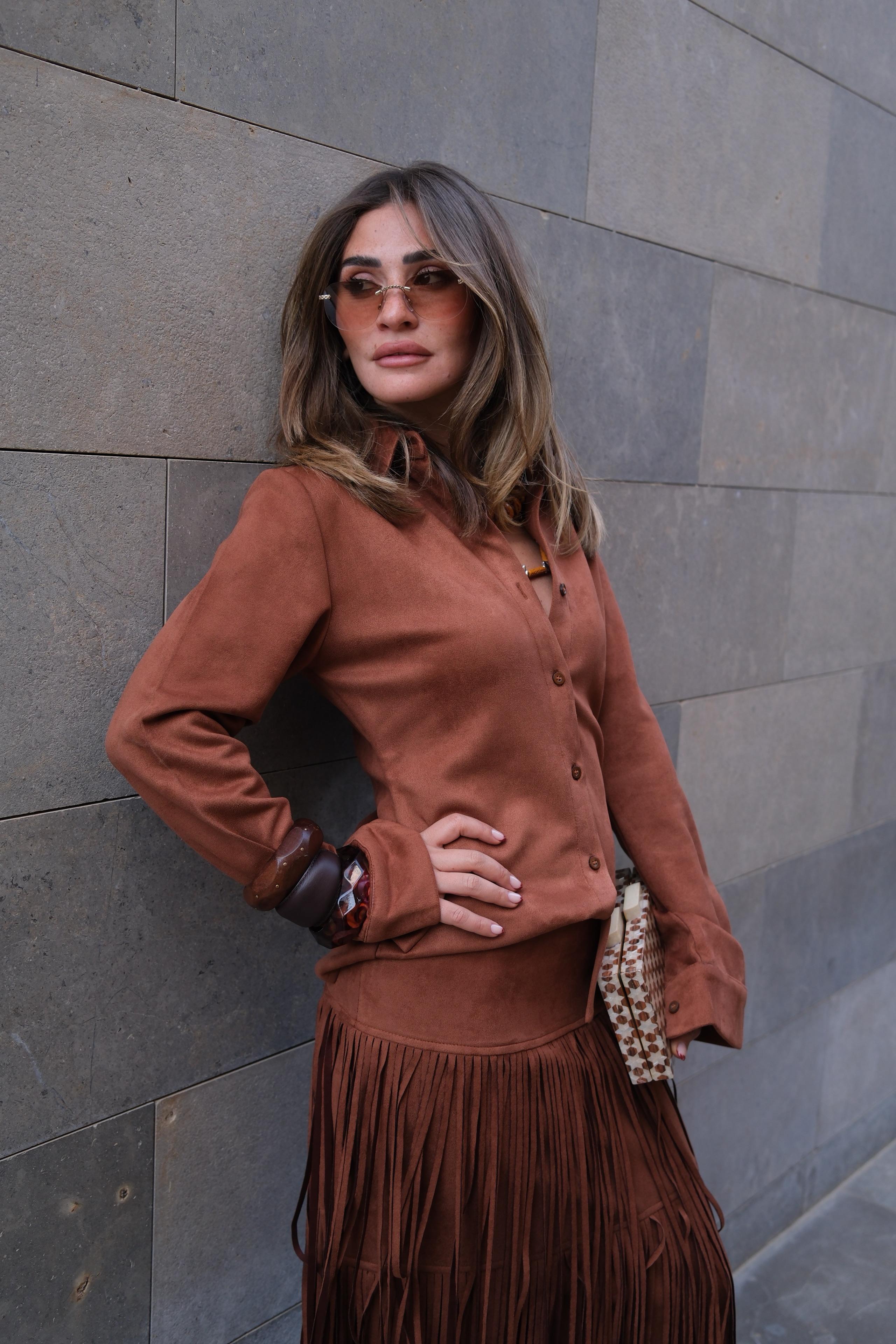 Amira Sued Set - Camel