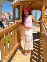 Kids Laced Skirt - White