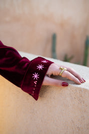 Layaly Ramadan Velvet Set - Burgundy