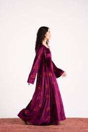 The Hilal Embroidered Velvet Cardigan