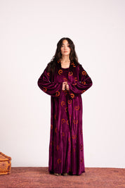 The Hilal Embroidered Velvet Cardigan