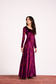 The Hilal Embroidered Velvet Dress