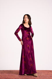 The Hilal Embroidered Velvet Dress