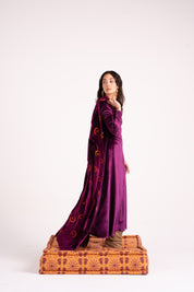 The Hilal Embroidered Velvet Cardigan