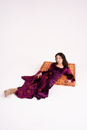 The Hilal Embroidered Velvet Dress