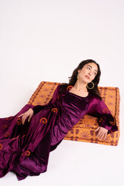 The Hilal Embroidered Velvet Cardigan