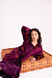 The Hilal Embroidered Velvet Cardigan
