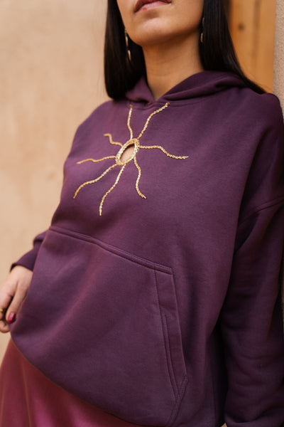 Golden Sunrays Plum Hoodie