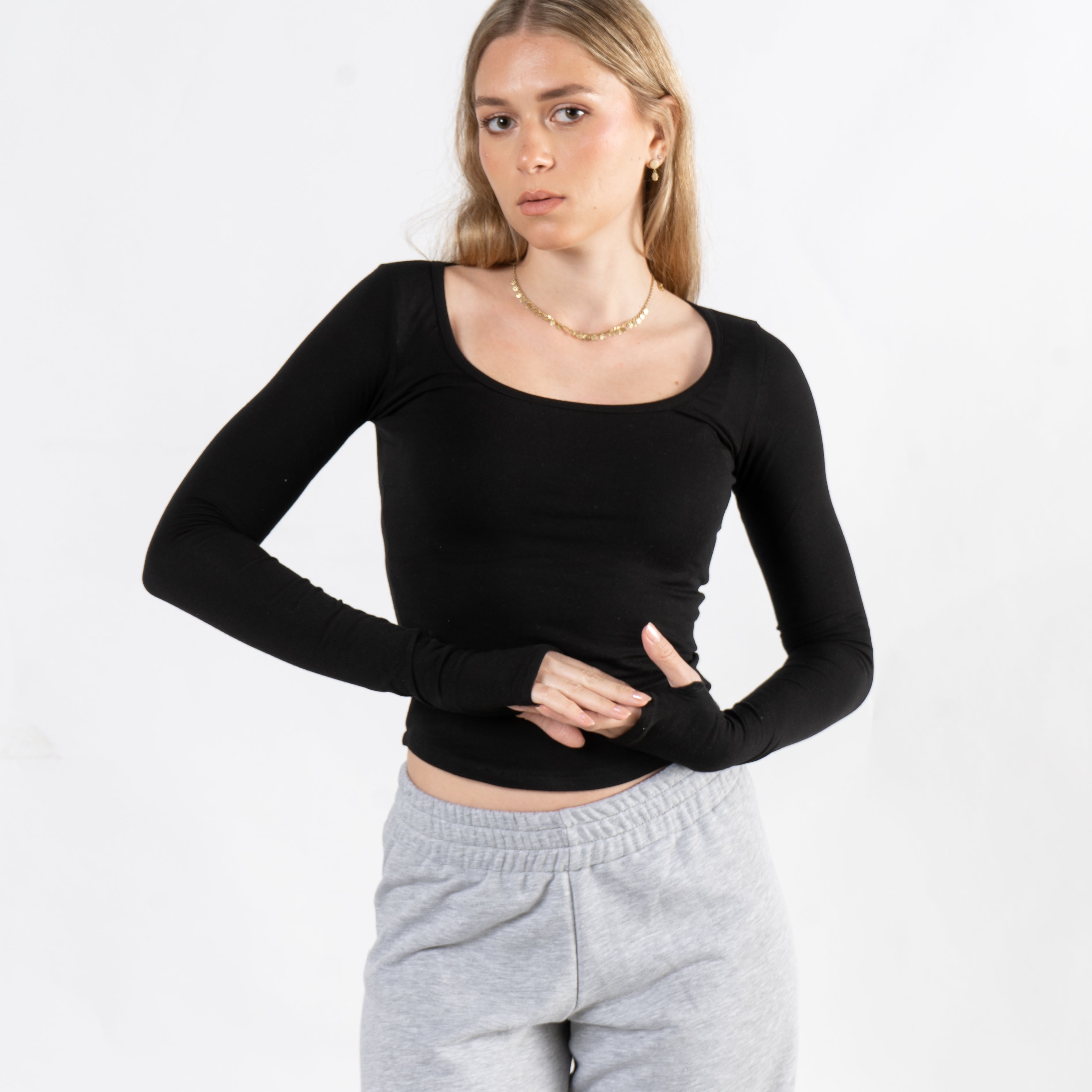 Round Cut Bodycon Top