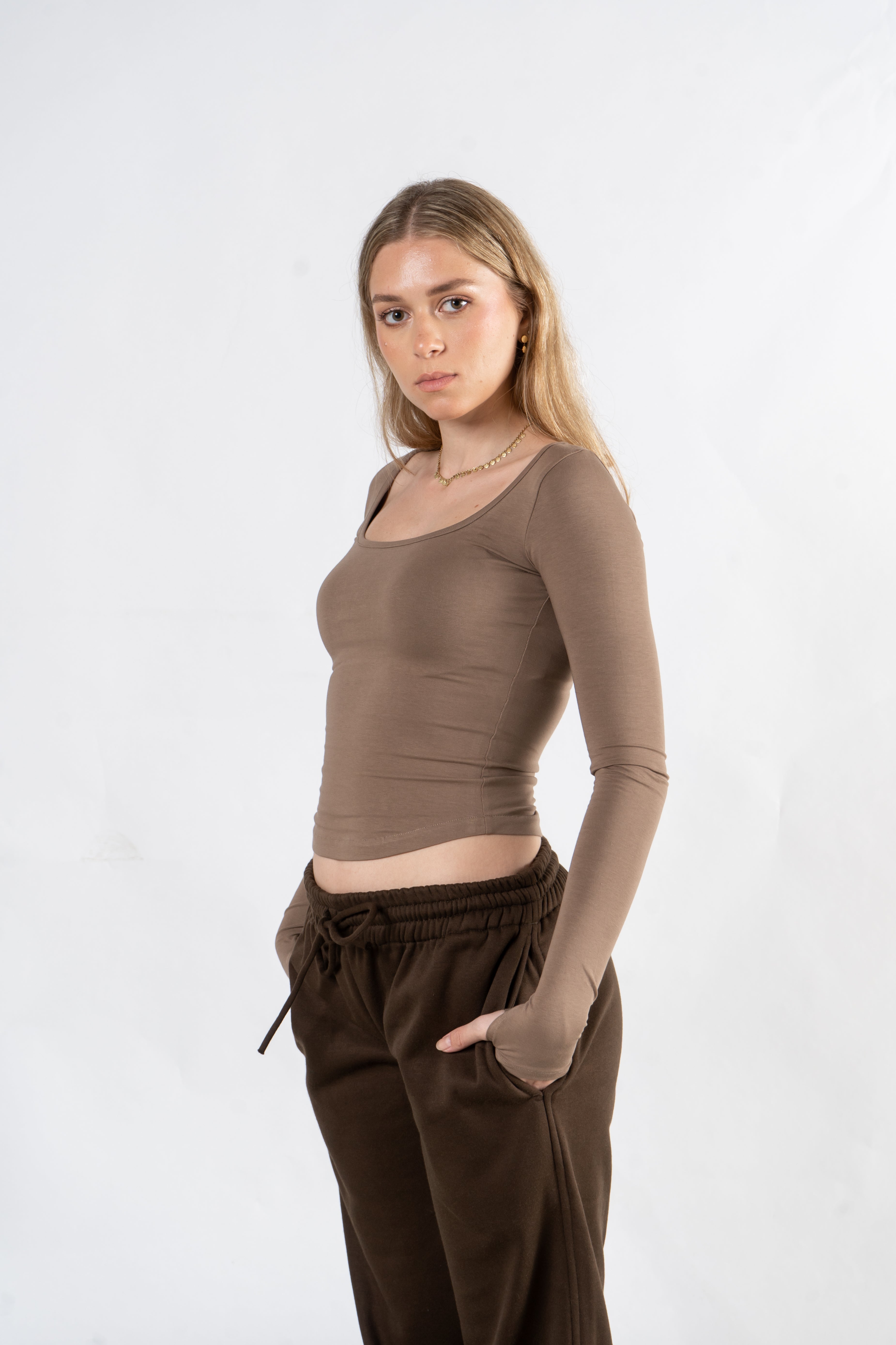 Round Cut Bodycon Top