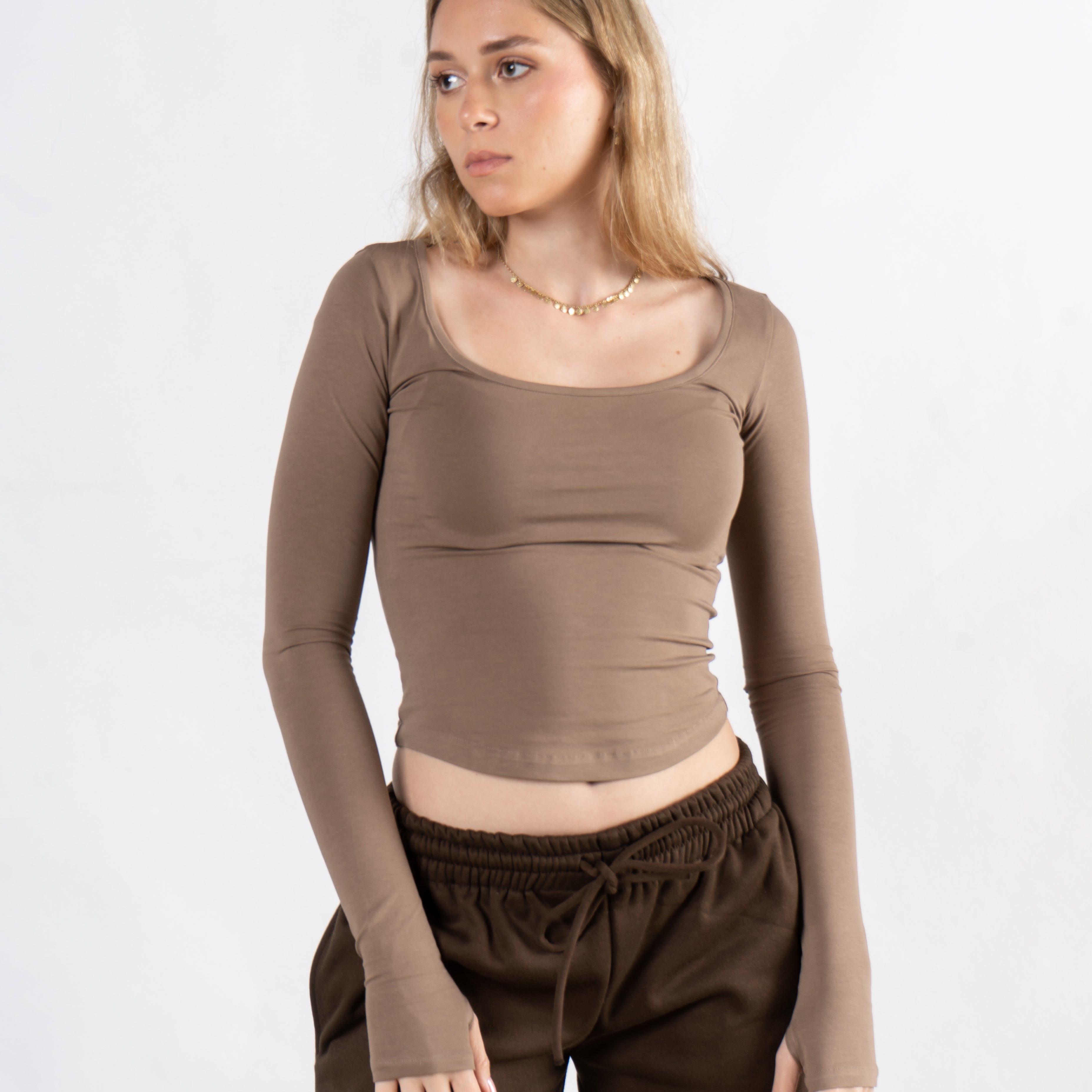 Round Cut Bodycon Top