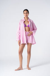 The Linen Short Set - Pink