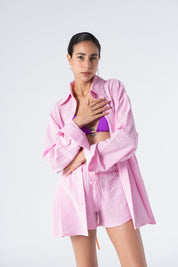 The Linen Short Set - Pink