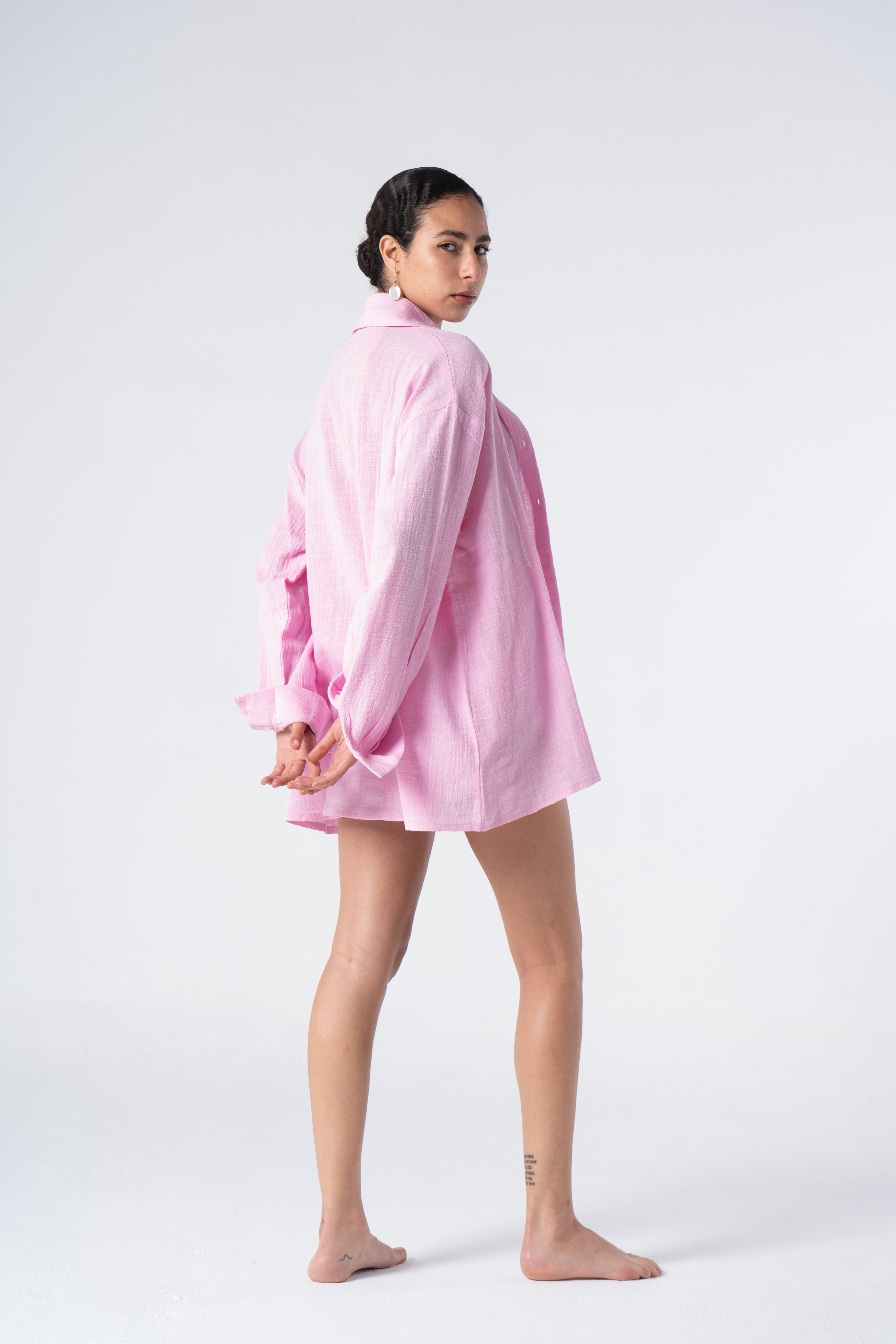 The Linen Short Set - Pink