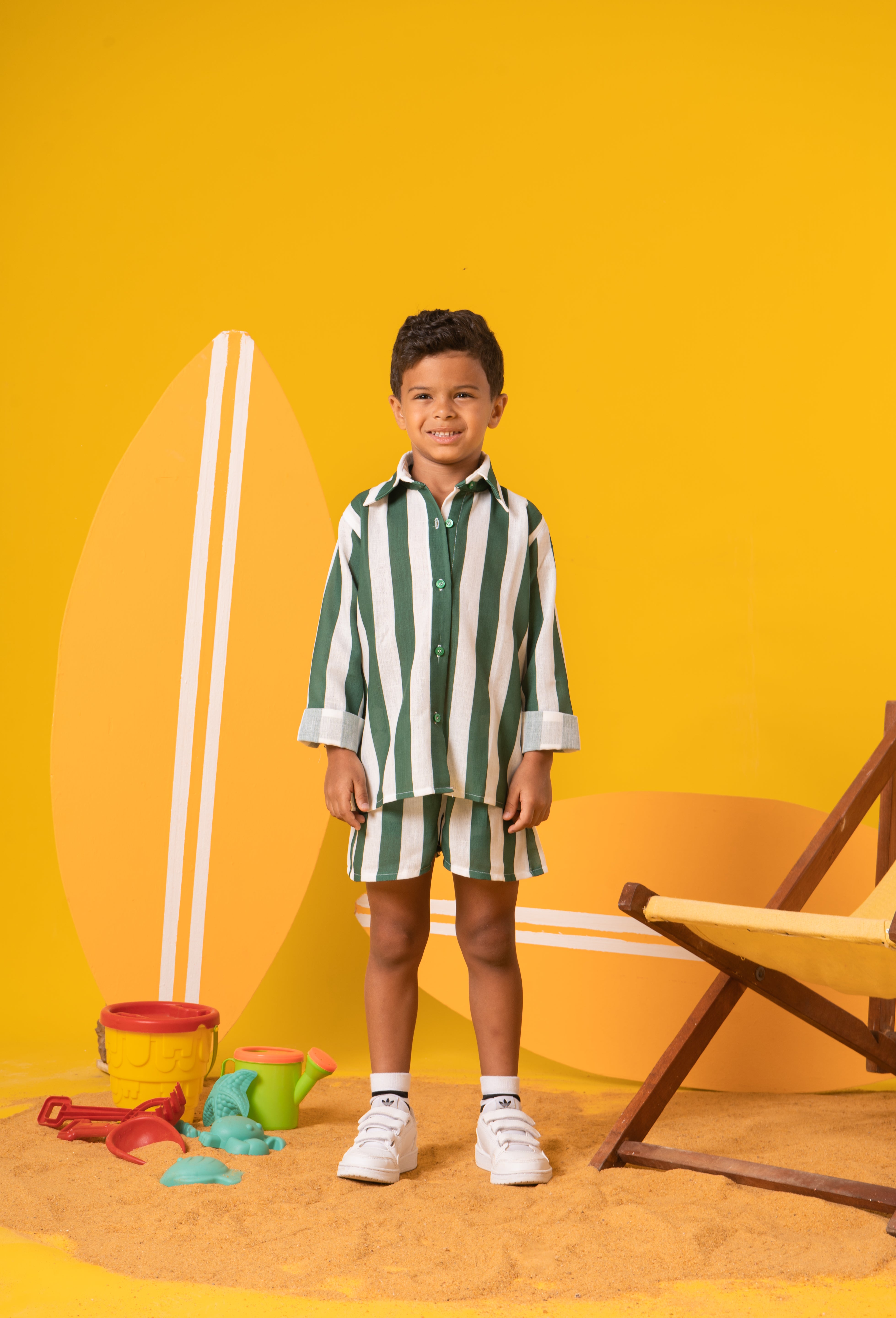 Kids Striped Set Shorts