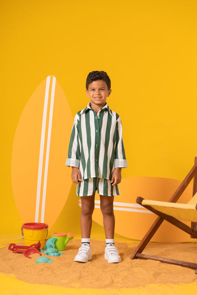 Kids Striped Set Shorts