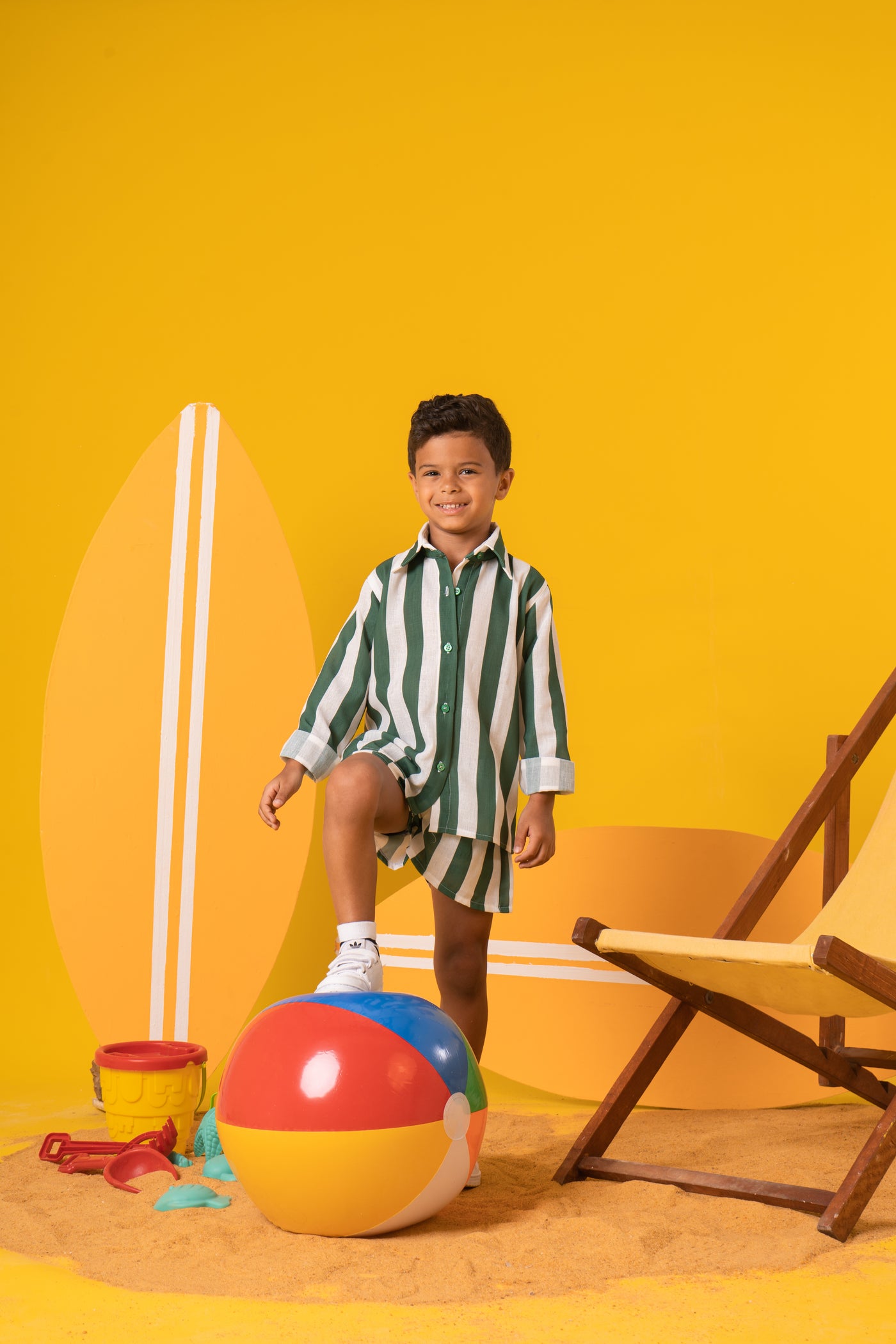 Kids Striped Set Shorts