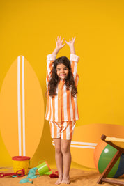 Kids Striped Set Shorts